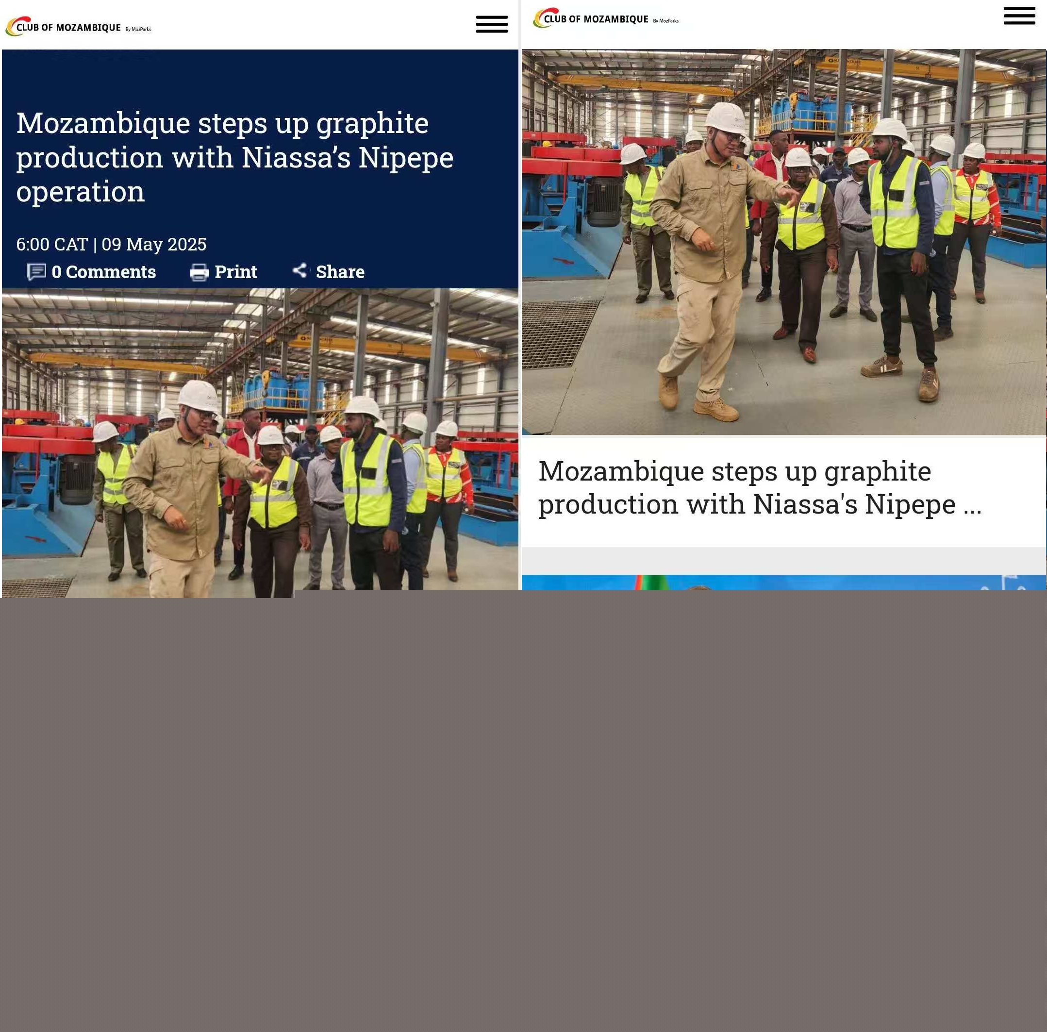 莫桑比克通過尼亞薩省尼佩佩石墨項目加快石墨生產